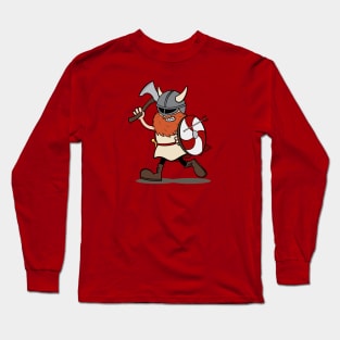 Viking Berserker Cartoon (Player 2 / Red) Long Sleeve T-Shirt